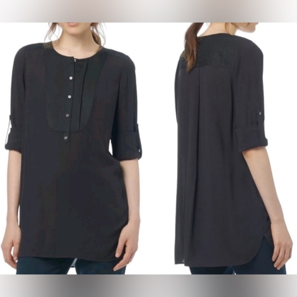 ⏳GUC- Vince ‘Trapunto’ Roll Sleeve Rayon Tunic